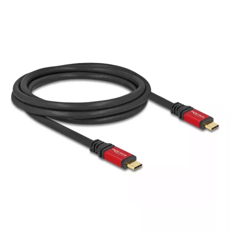 USB laidas DeLOCK USB 2.0 Type-C kištukas į kištuką 2m 240W E-Marker raudonas