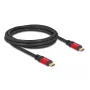 USB laidas DeLOCK USB 2.0 Type-C kištukas į kištuką 2m 240W E-Marker raudonas