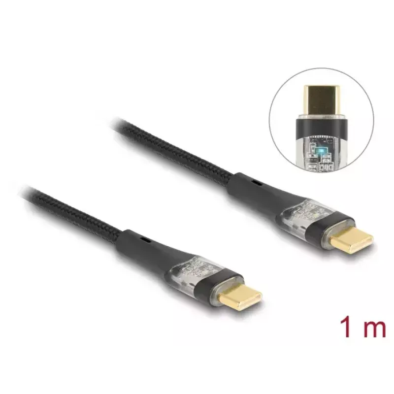 DeLOCK USB 2.0 duomenų ir greito įkrovimo laidas 1m 100W Type-C