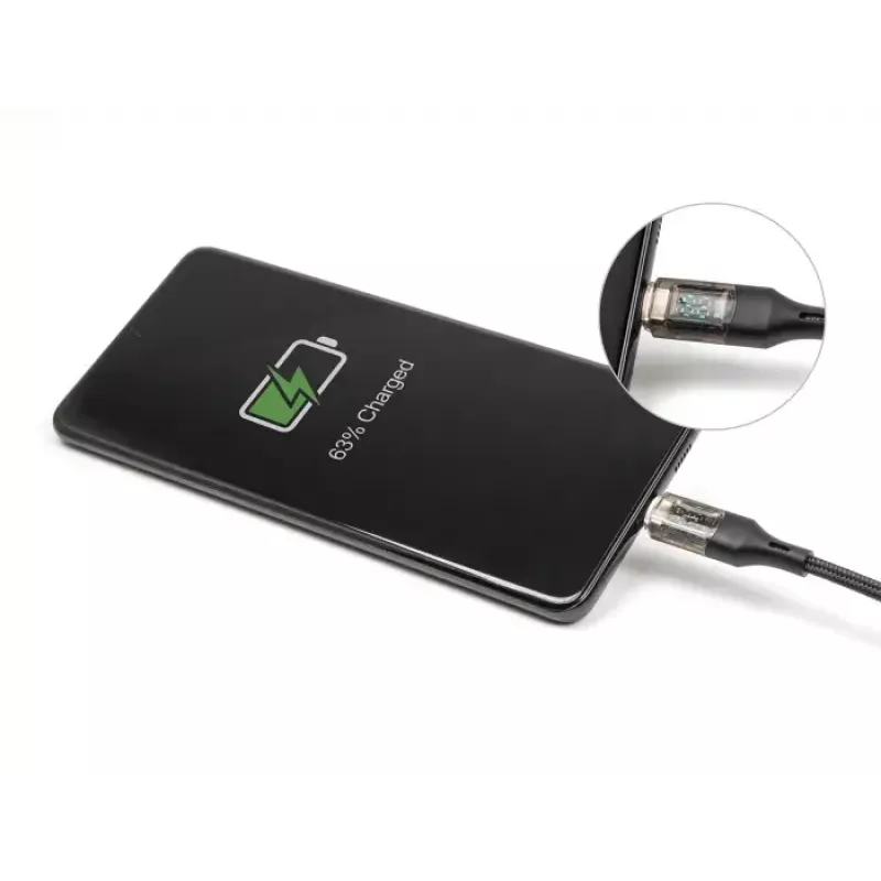 kabelis DELOCK USB Type-C to USB Type-C PD 3.0 100 W USB 2.0 duomenys 2 m su galios indikacija