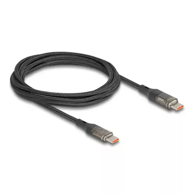 kabelis DELOCK USB Type-C to USB Type-C PD 3.0 100 W USB 2.0 duomenys 2 m su galios indikacija