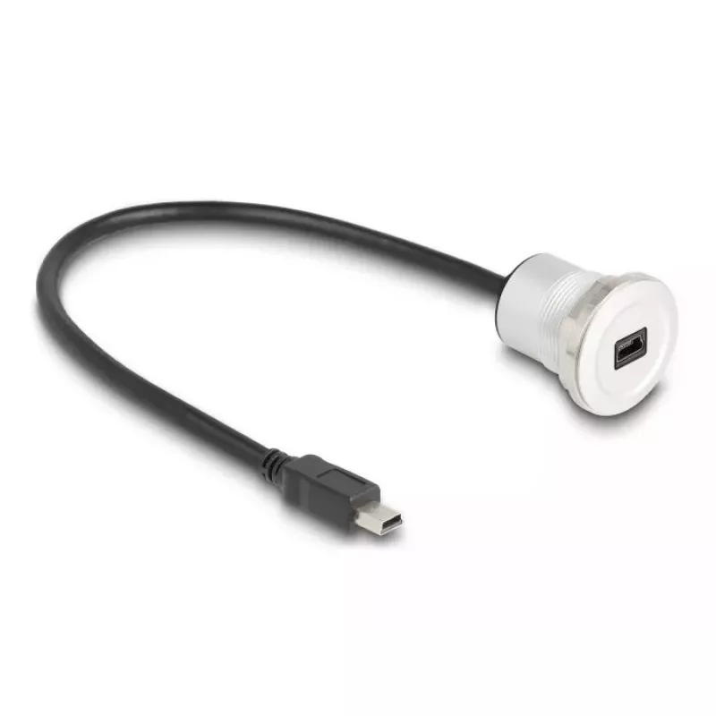 USB laidas DeLOCK 88186 0,3 m Mini-USB B juoda ir sidabrinė