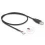 DeLOCK USB laidas USB 2.0 0,6 m USB A 5 kontaktų gnybtų blokas juodas
