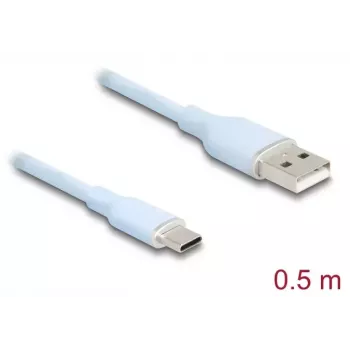 USB kabelis DeLOCK 81221 USB 2.0 0,5 m USB A USB C Mėlynas