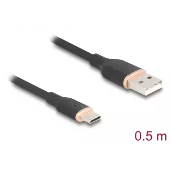 USB laidas DeLOCK 81225 0,5m USB A USB C Juodas