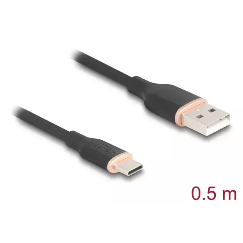 USB laidas DeLOCK 81225 0,5m USB A USB C Juodas