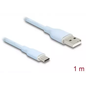 DeLOCK USB laidas USB 2.0 1 m USB A USB C Mėlynas 81222