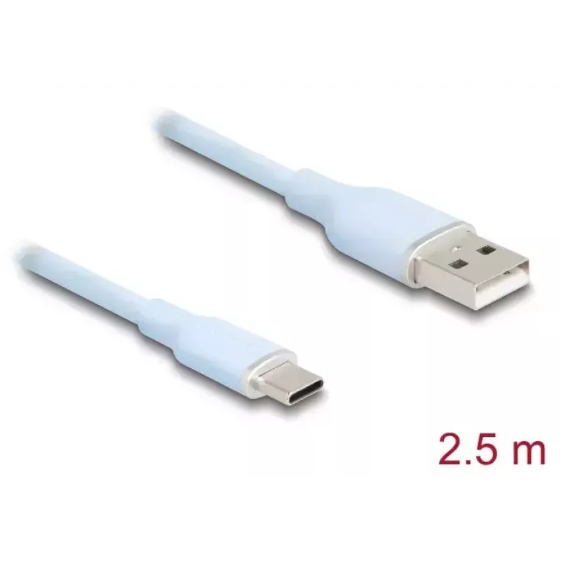 DeLOCK USB kabelis USB 2.0 2,5 m USB A USB C mėlynas