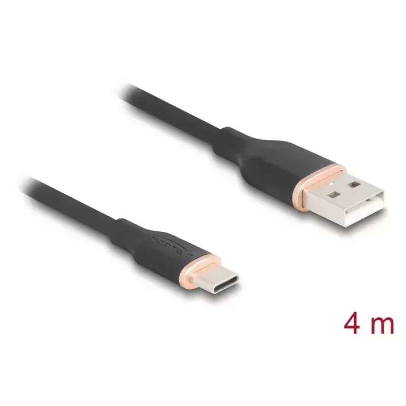 DeLOCK USB kabelis USB 2.0 4m USB A USB C Juodas 81228