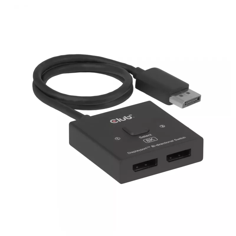 DisplayPort 2‑in‑1 Bi‑directional Switch CLUB3D CSV-1009 — 2x DisplayPort outputs, 8K@60Hz, Juoda