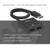 DisplayPort 2‑in‑1 Bi‑directional Switch CLUB3D CSV-1009 — 2x DisplayPort outputs, 8K@60Hz, Juoda