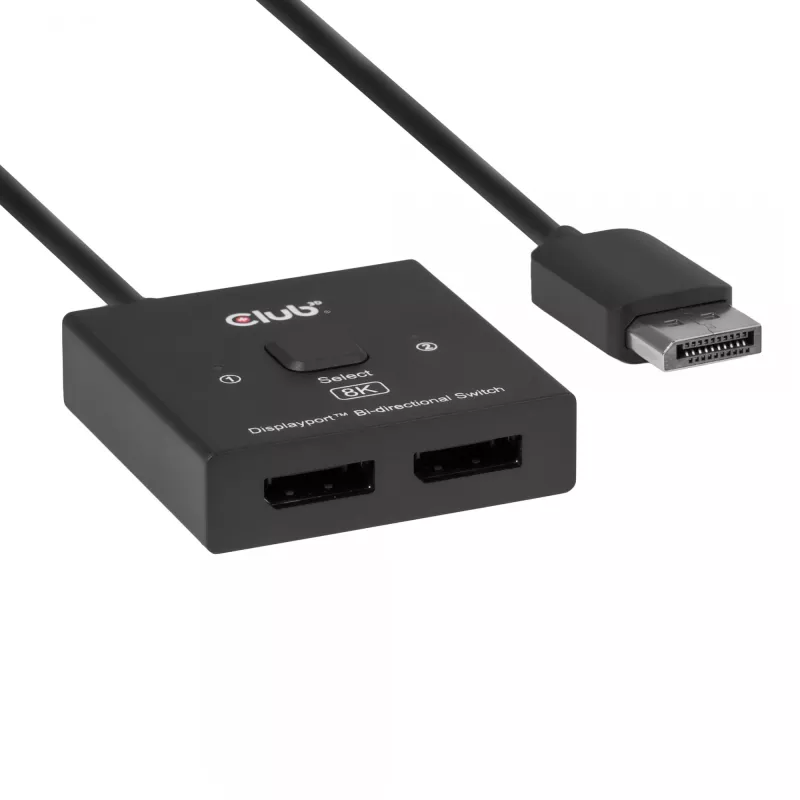 DisplayPort 2‑in‑1 Bi‑directional Switch CLUB3D CSV-1009 — 2x DisplayPort outputs, 8K@60Hz, Juoda