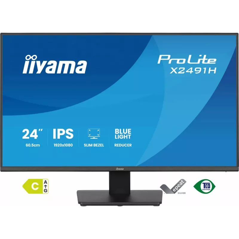 Kompiuterio monitorius IIYAMA ProLite X2491H-B1 60,5 cm (23,8 inch) IPS LCD Full HD 1920×1080 juoda matinė, VESA