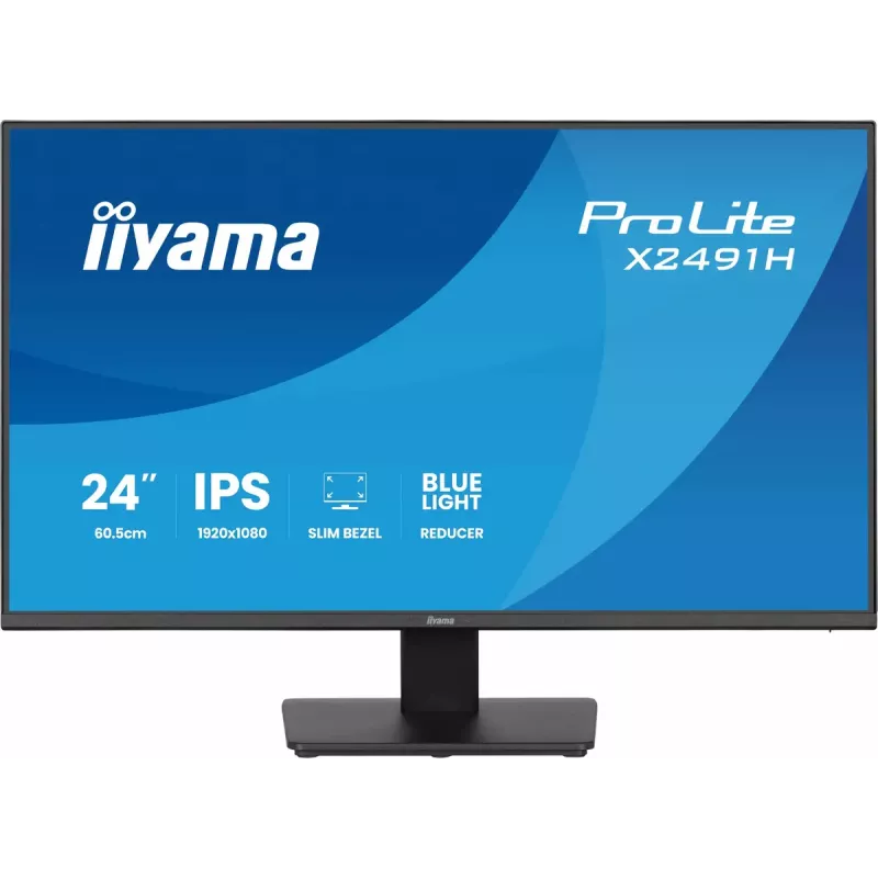 Kompiuterio monitorius IIYAMA ProLite X2491H-B1 60,5 cm (23,8 inch) IPS LCD Full HD 1920×1080 juoda matinė, VESA