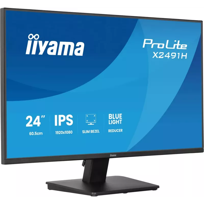 Kompiuterio monitorius IIYAMA ProLite X2491H-B1 60,5 cm (23,8 inch) IPS LCD Full HD 1920×1080 juoda matinė, VESA