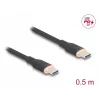 DeLOCK USB laidas USB 2.0 0.5m USB C juodas 81237