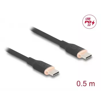 DeLOCK USB laidas USB 2.0 0.5m USB C juodas 81237
