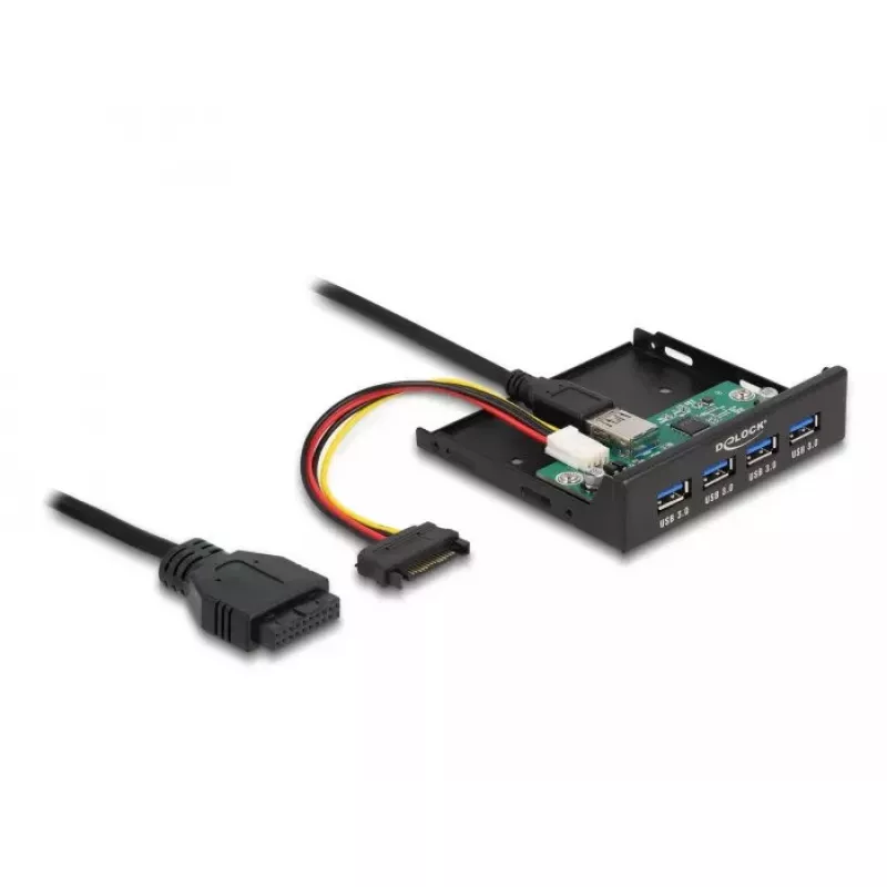 DeLOCK vidinis 3,5 colio USB 3.2 Gen 1 šakotuvas, 4 prievadų, juodas