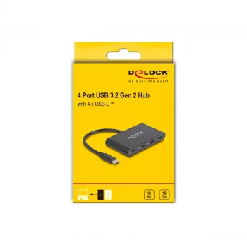 DeLOCK 64129 USB 3.2 Gen 2 Type-C šakotuvas 5000 Mbit/s juodas