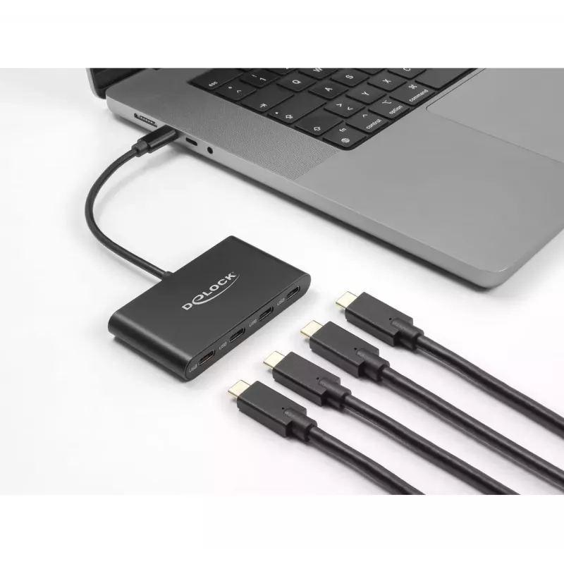 DeLOCK 64129 USB 3.2 Gen 2 Type-C šakotuvas 5000 Mbit/s juodas