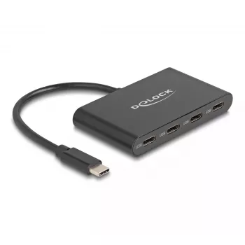 DeLOCK 64129 USB 3.2 Gen 2 Type-C šakotuvas 5000 Mbit/s juodas