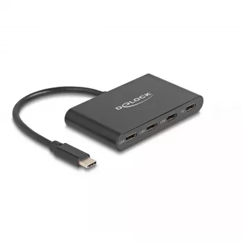 DeLOCK USB 3.2 Gen 1 USB Type-C koncentratorius 3 x USB Type-C lizdas 1 x USB Type-C PD 100 W