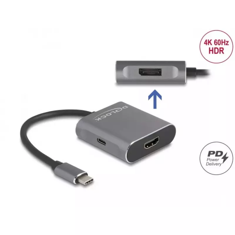 DeLOCK USB Type-C skirstytuvas DP Alt Mode 1x HDMI 1x DisplayPort MST