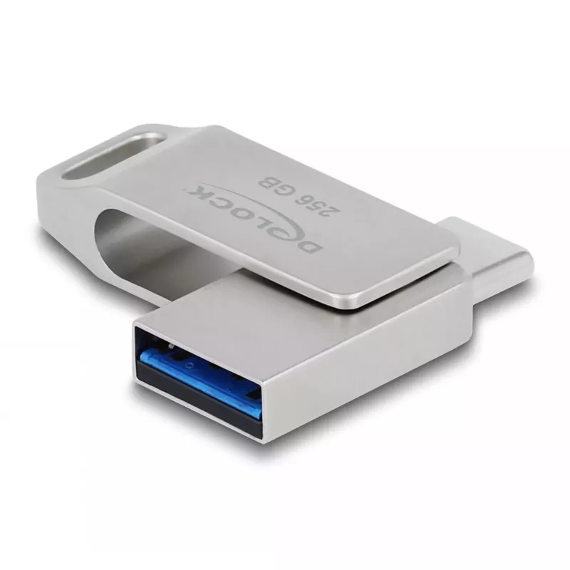 USB Flash Drive DeLOCK 256GB USB-C Type-A Metal Housing