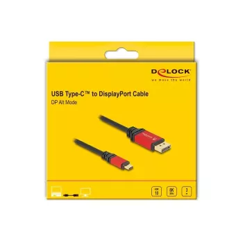 DeLOCK USB Type-C į DisplayPort kabelis 8K 30Hz HDR 3m raudonas
