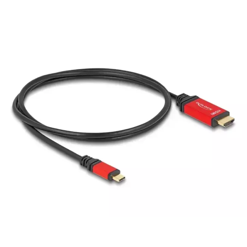 DeLOCK USB Type-C į HDMI kabelis, DP Alt Mode, 8K 60 Hz HDR, 1 m, raudonas