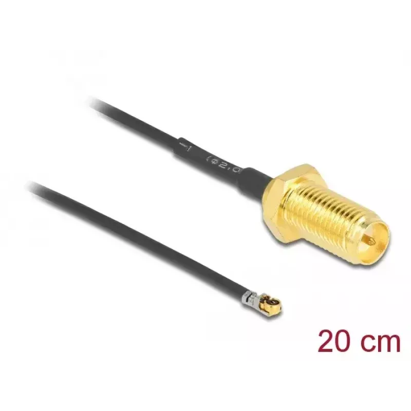 Bendraašis kabelis DeLOCK 12656 0,2 m RP-SMA MHF 4L LK juodas