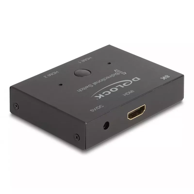 DeLOCK HDMI 2 - 1 jungiklis, dvipusis, 8K 60 Hz, metalinis, juodas