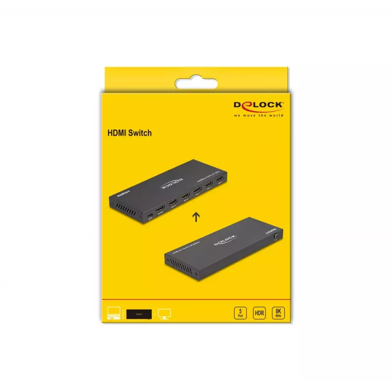 DeLOCK HDMI jungiklis 4 x HDMI įvestis į 1 x HDMI išvestis 8K 60 Hz