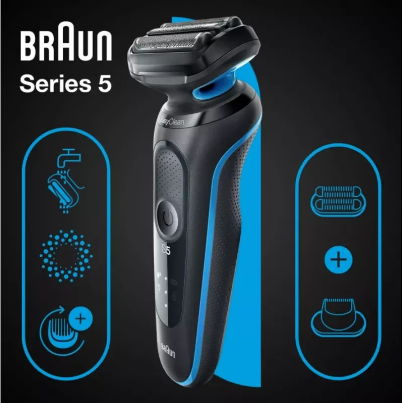 Braun Series 5 51-B1820s folijos skutimosi peiliukas juodas, mėlynas