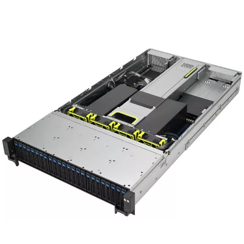 bluechip SERVERline R52212a 2HE stovo serveris, 2 x Intel® Xeon® Sidabrinė 4410Y procesorius / iki 3,90 GHz, 64 GB DDR5, 2 x 960 GB SSD, Avago 9560-8i, 2 x 10 gigabitų Ethernetas