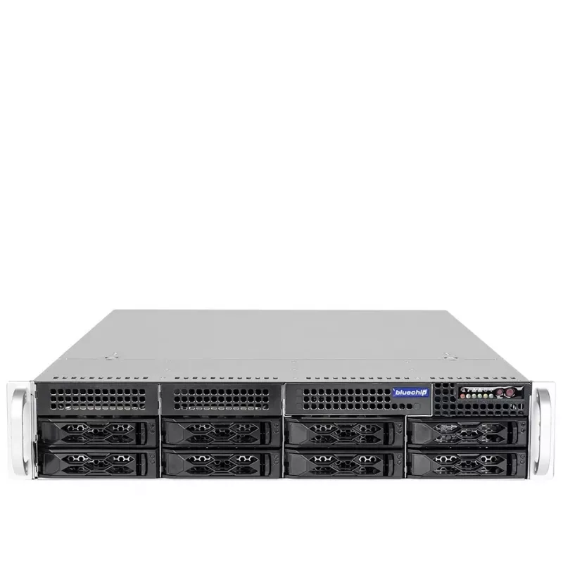 bluechip SERVERline R42316s 2 HE stovo serveris, Intel® Xeon® Sidabrinė 4410Y procesorius / 2.00 GHz, TPM modulis, 32 GB DDR5, 2 x 960 GB SSD, 2 x 10 Gigabit Ethernet