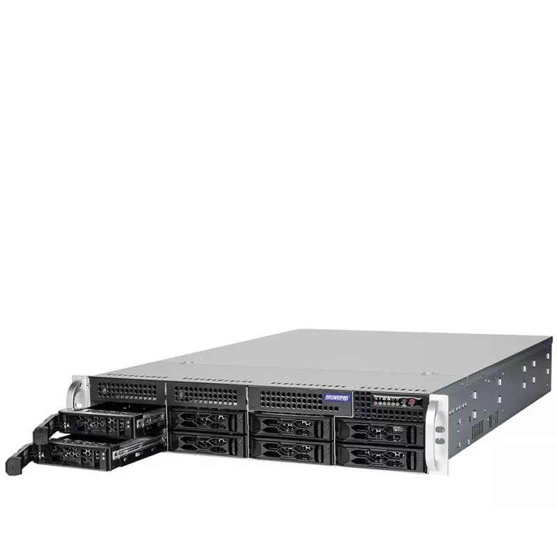 bluechip SERVERline R42316s 2 HE stovo serveris, Intel® Xeon® Sidabrinė 4410Y procesorius / 2.00 GHz, TPM modulis, 32 GB DDR5, 2 x 960 GB SSD, 2 x 10 Gigabit Ethernet