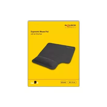 DeLOCK ergonominis pelės kilimėlis su geliniu riešo atrama kairiarankiams, juodas