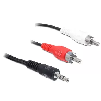 Garso kabelis DeLOCK 84277 10 m 3,5 mm 2 x RCA juodas