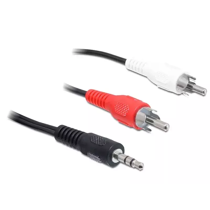 Garso kabelis DeLOCK 84277 10 m 3,5 mm 2 x RCA juodas