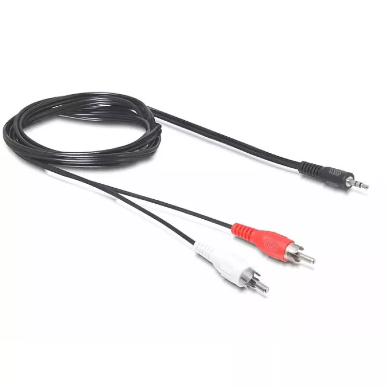 Garso kabelis DeLOCK 84277 10 m 3,5 mm 2 x RCA juodas