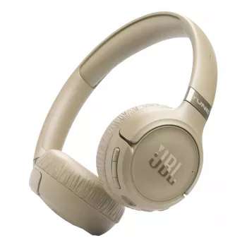 Ausinės JBL Tune 680NC, laidinės ir belaidės (Bluetooth, USB-C), antausinės, galvos juosta, smėlio spalvos, 20–20000 Hz, 161 g