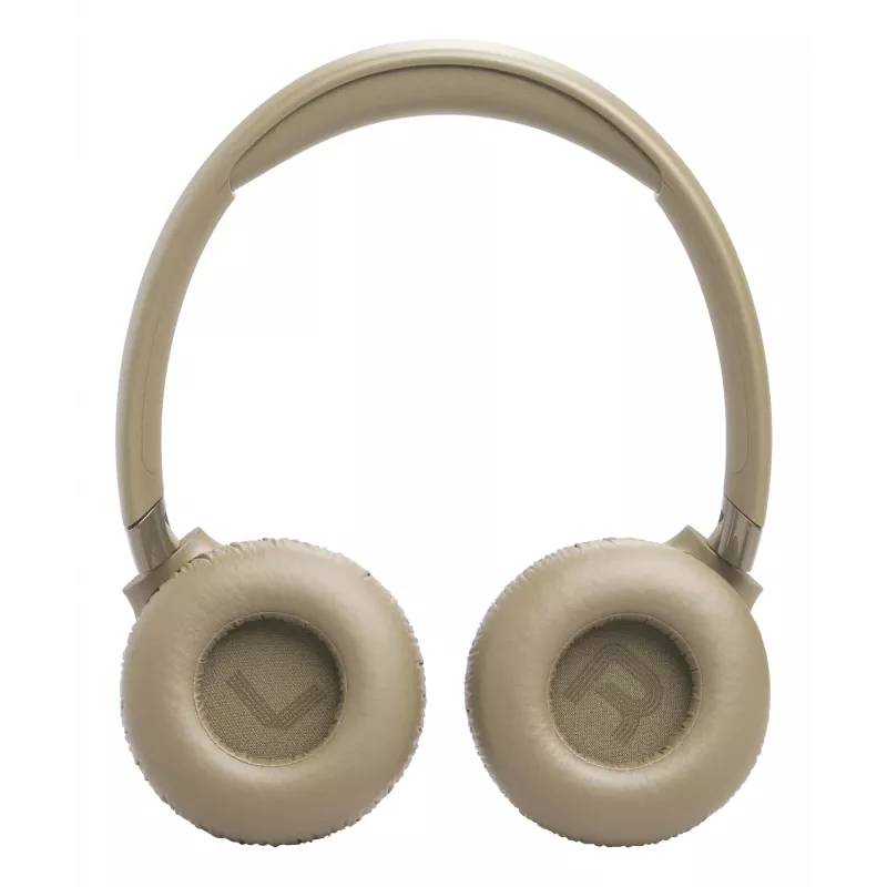 Ausinės JBL Tune 680NC, laidinės ir belaidės (Bluetooth, USB-C), antausinės, galvos juosta, smėlio spalvos, 20–20000 Hz, 161 g