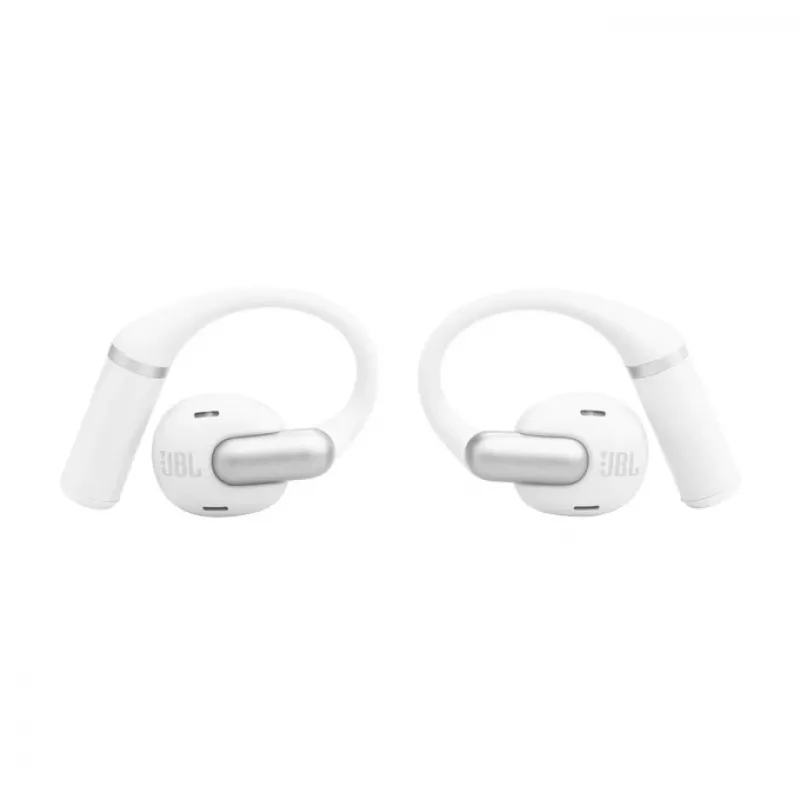 Ausinės JBL Sense Pro TWS su ausies kabliuku, skambučiams ir muzikai, 20–40000 Hz, USB-C įkrovimo stovas, balta