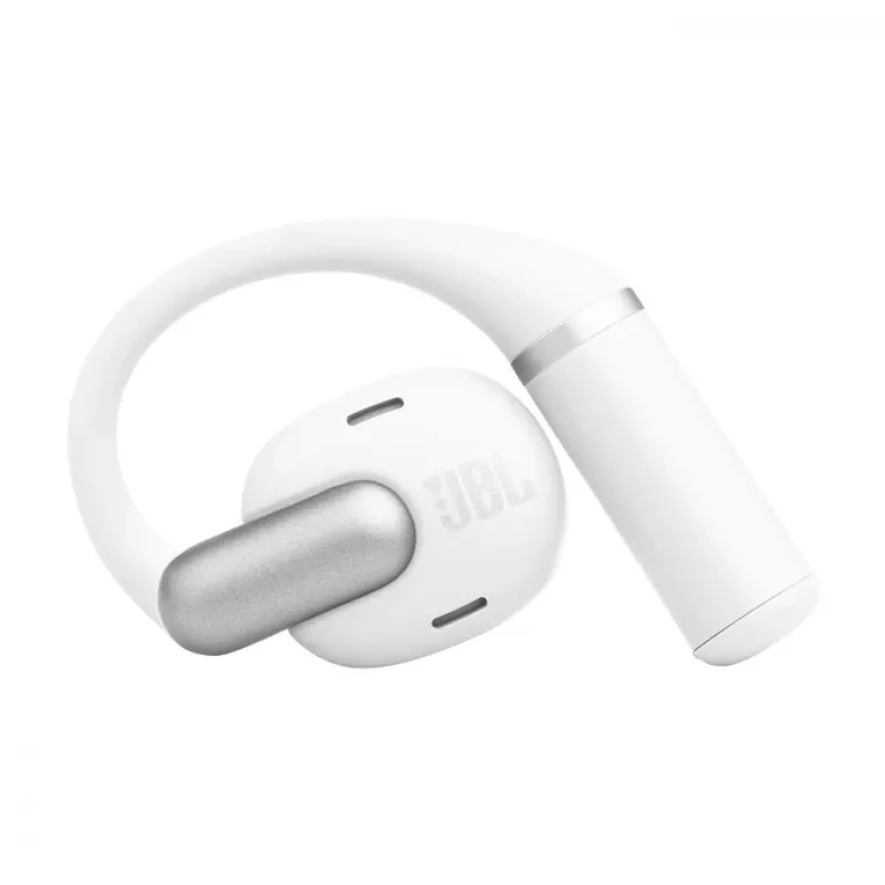 Ausinės JBL Sense Pro TWS su ausies kabliuku, skambučiams ir muzikai, 20–40000 Hz, USB-C įkrovimo stovas, balta