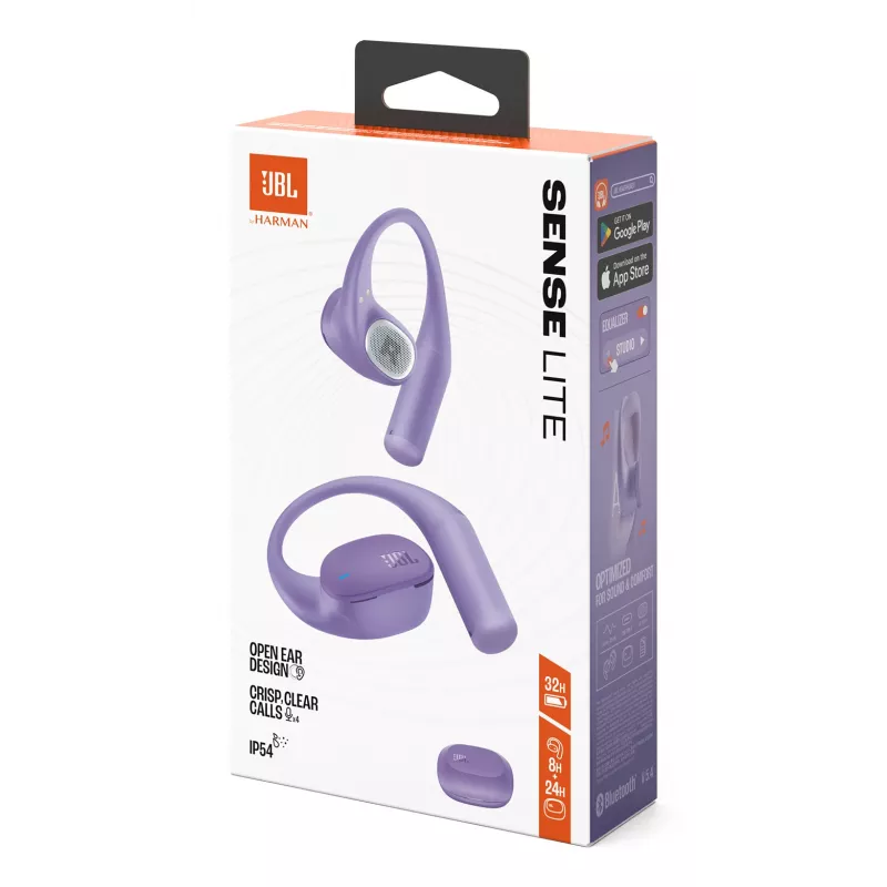 JBL Sense Lite ausinės belaidės užkabinamos už ausies muzikai Bluetooth violetinės