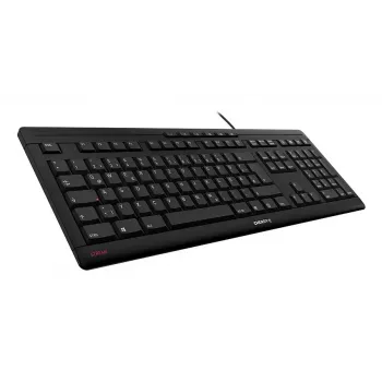 CHERRY STREAM klaviatūra Namams/Biurui USB QWERTY portugalų Juoda Pilka Viso dydžio 115 klavišų