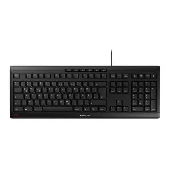 CHERRY STREAM klaviatūra Namams/Biurui USB QWERTY portugalų Juoda Pilka Viso dydžio 115 klavišų