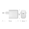 Sieninis USB-C įkroviklis 45 W d bramante re-charge Pro — vidinis AC, 110–240 V, baltas