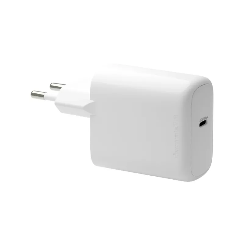 Sieninis USB-C įkroviklis 45 W d bramante re-charge Pro — vidinis AC, 110–240 V, baltas